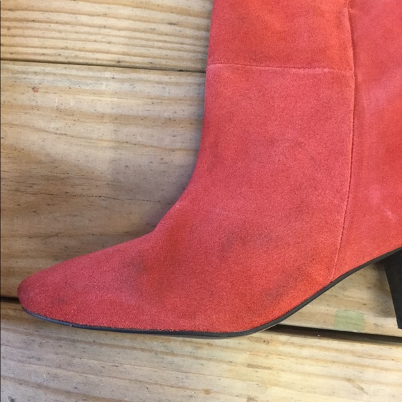 New Free People Adella Red Suede Ankle Boots - Picture 6 of 7
